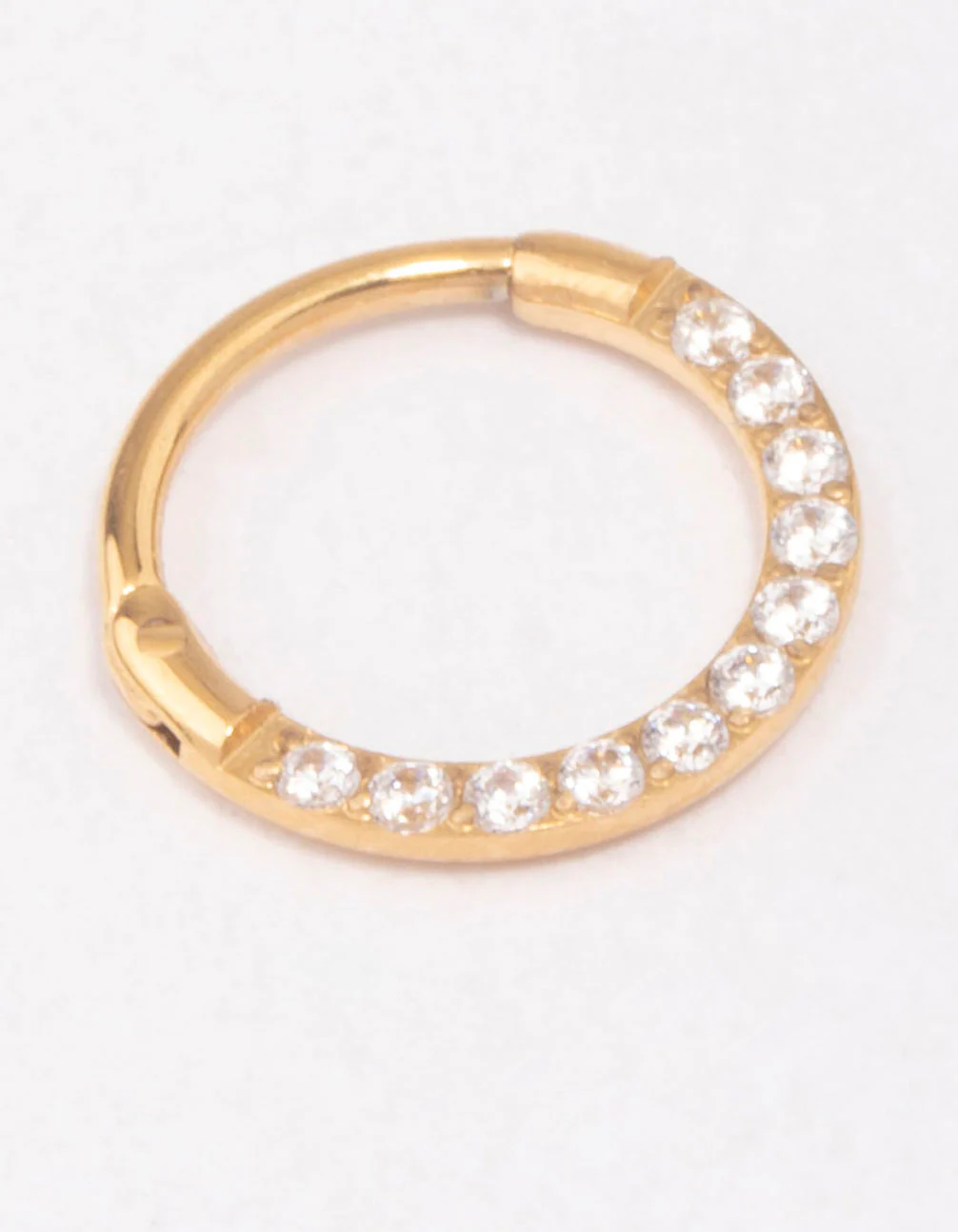 Gold Plated Cubic Zirconia Clicker Earrings 7mm