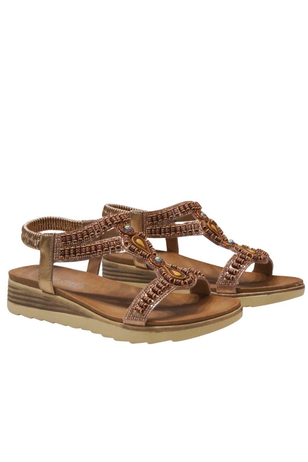 IVACHY Crystals Bohemian Style Sandals