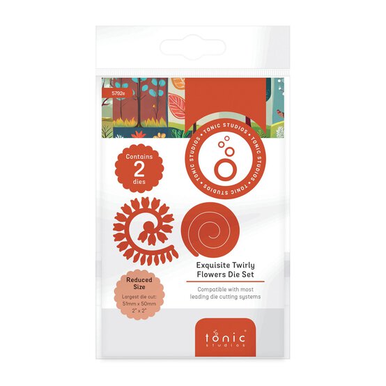 Tonic Studios Exquisite Twirly Flowers Die Set 2 Pieces