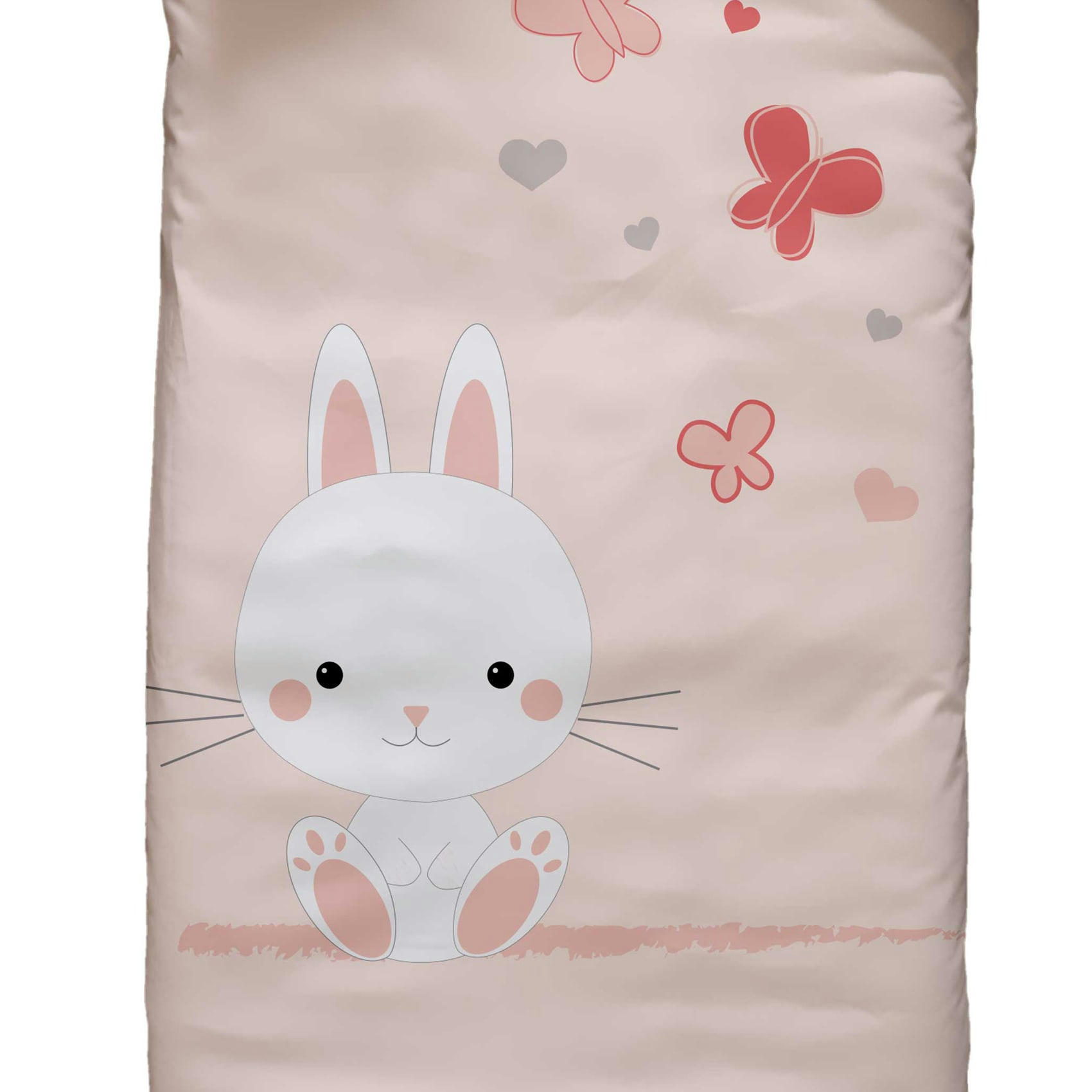 - Parure de lit enfant lapinou en coton Rose 100x140