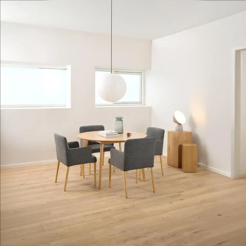 Eetkamerstoel - Antraciet - Stof - Zithoogte 48cm - Zumen - Set van 2