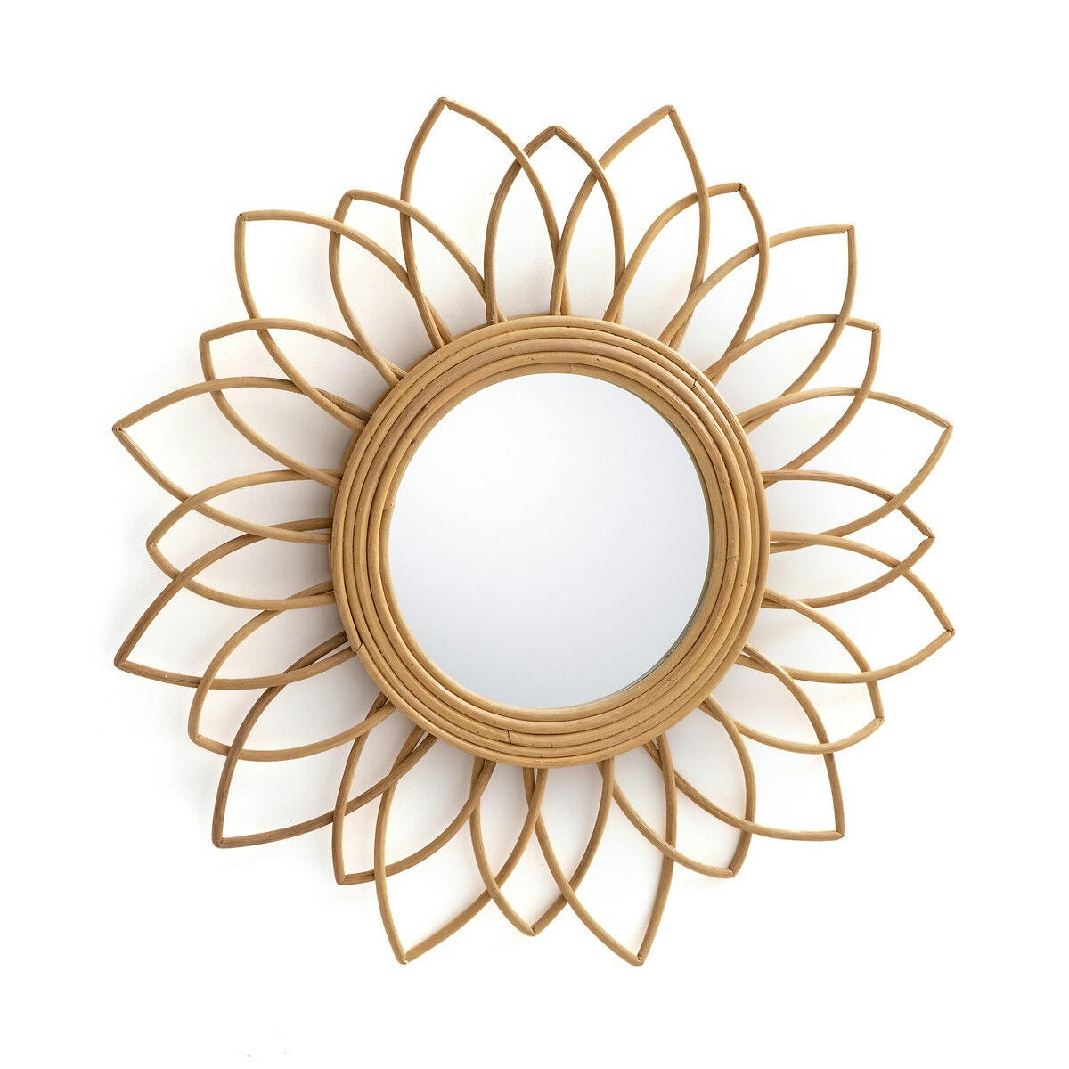 Miroir rotin forme fleur Ø65 cm Nogu