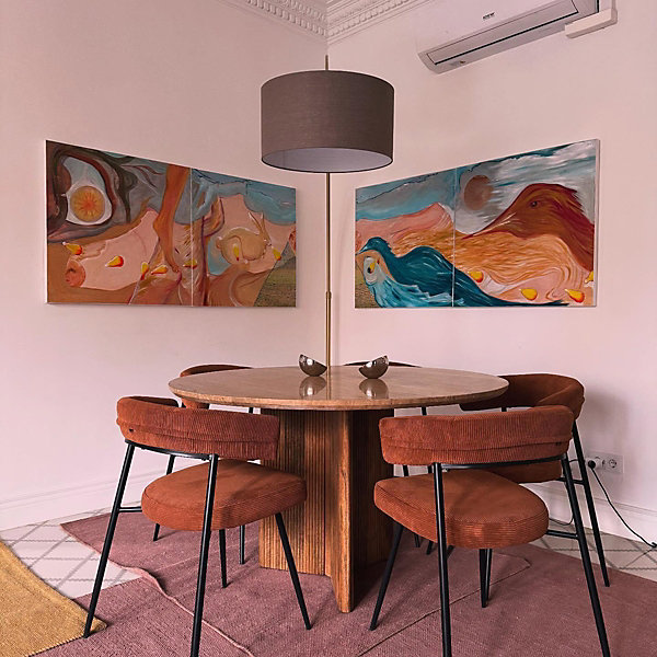Lampe à arc en laiton avec base en marbre blanc réglable - XXL