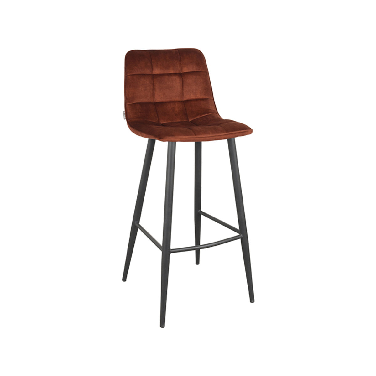 LABEL51 Barkruk Jelt - Bruin Velvet - Zithoogte 78cm - Set van 2