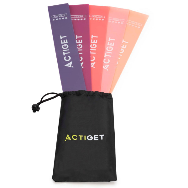 Taśmy oporowe do ćwiczeń Actiget komplet 5 szt. opór 1-20 kg gumy fitness