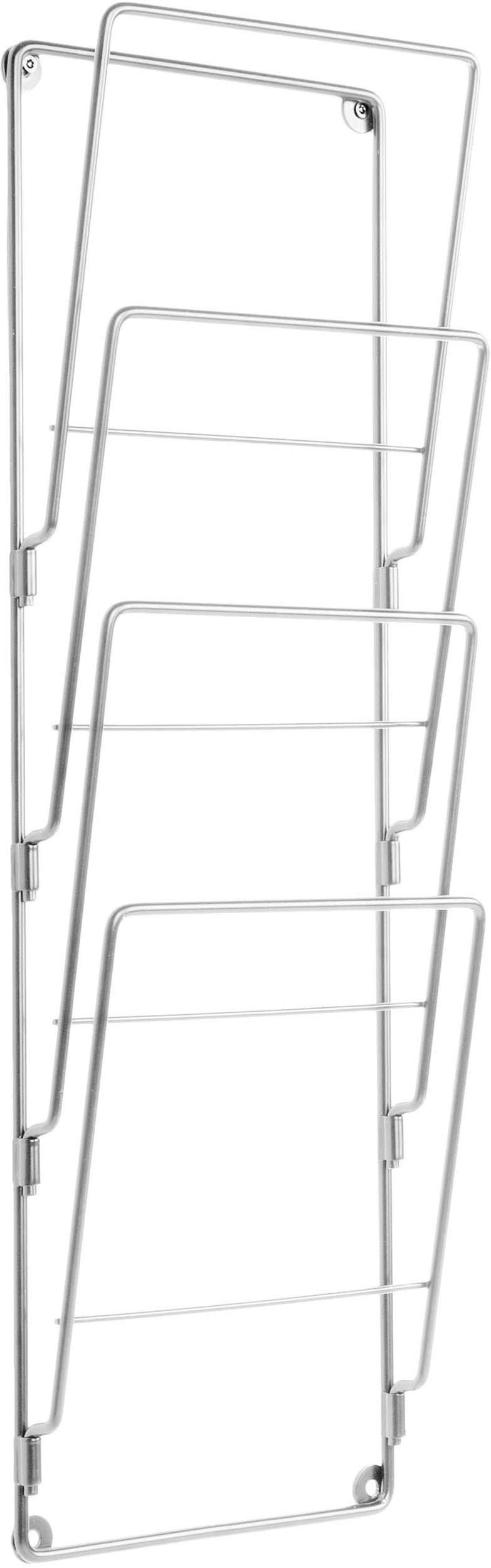 - Porte revue mural 4 compartiments métal mag chrome