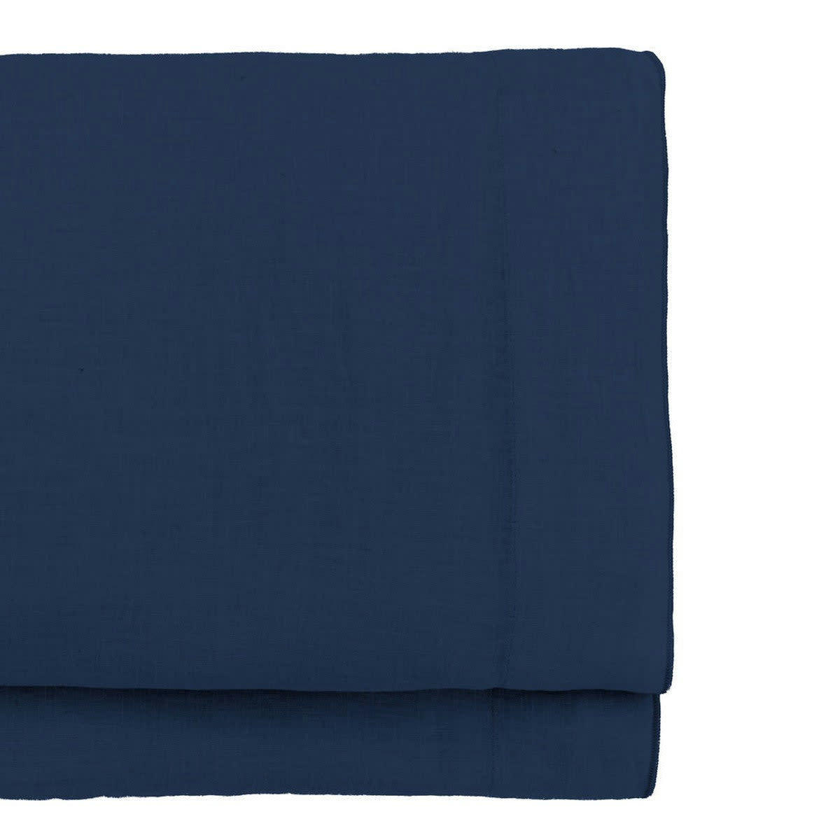 HORTENSE - Drap plat lin lavé  240x300 bleu indigo
