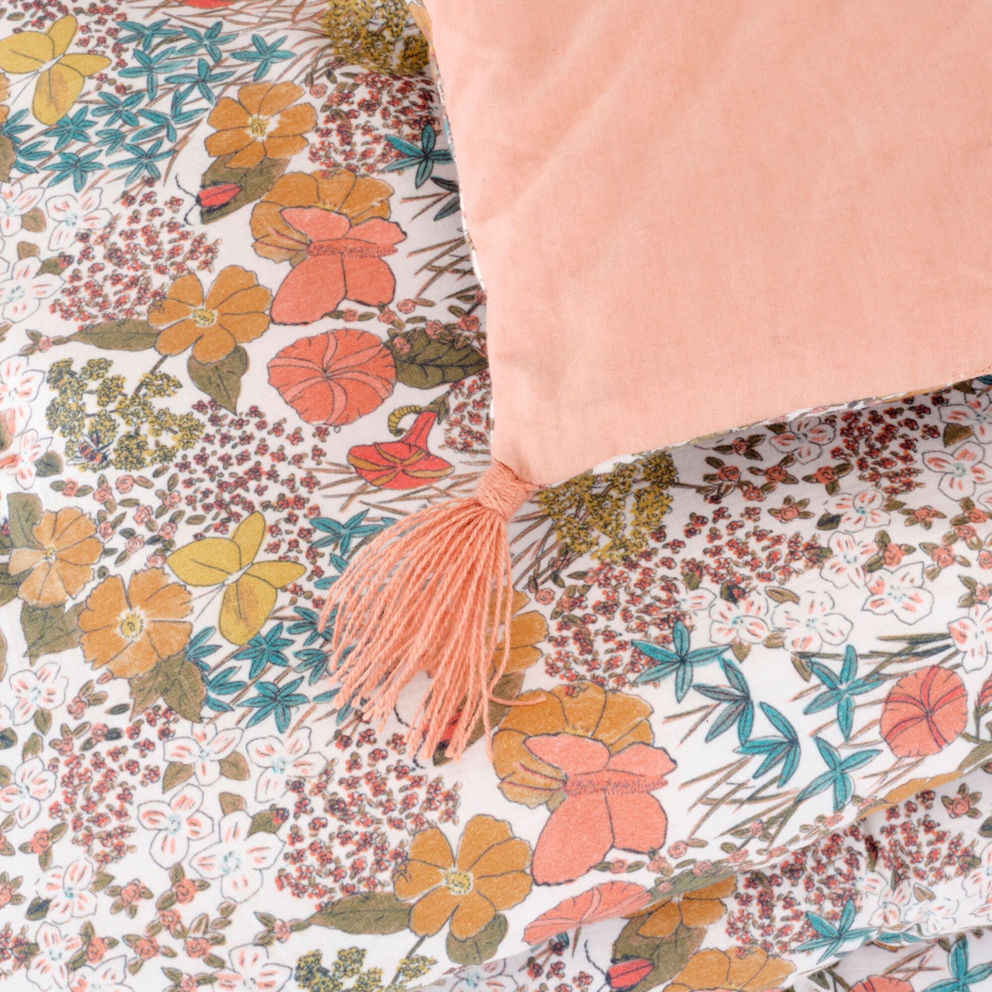 BUTINE - Édredon en coton motif Grenat 65x120cm - rouge