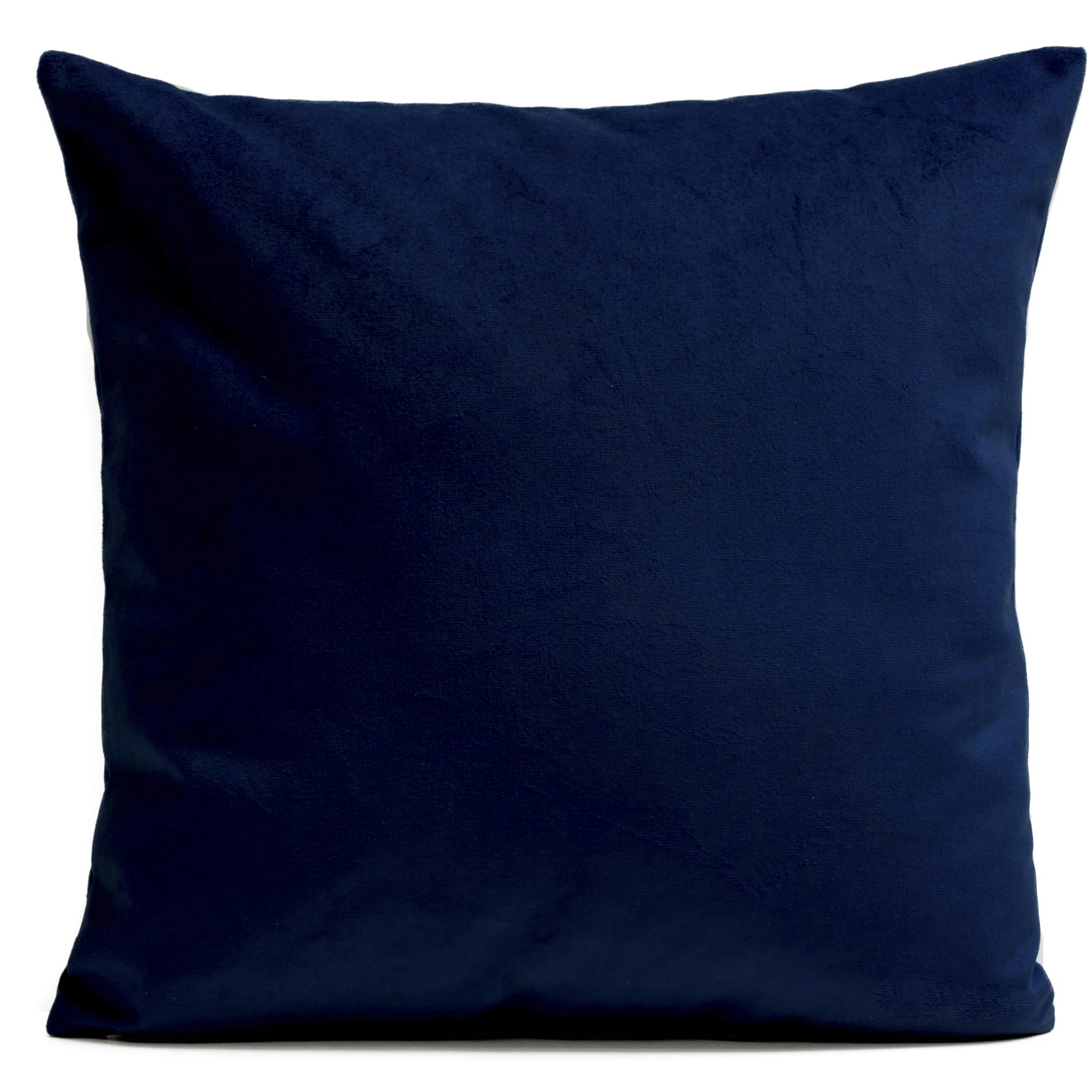 - Coussin uni suédine bleu 40x40cm