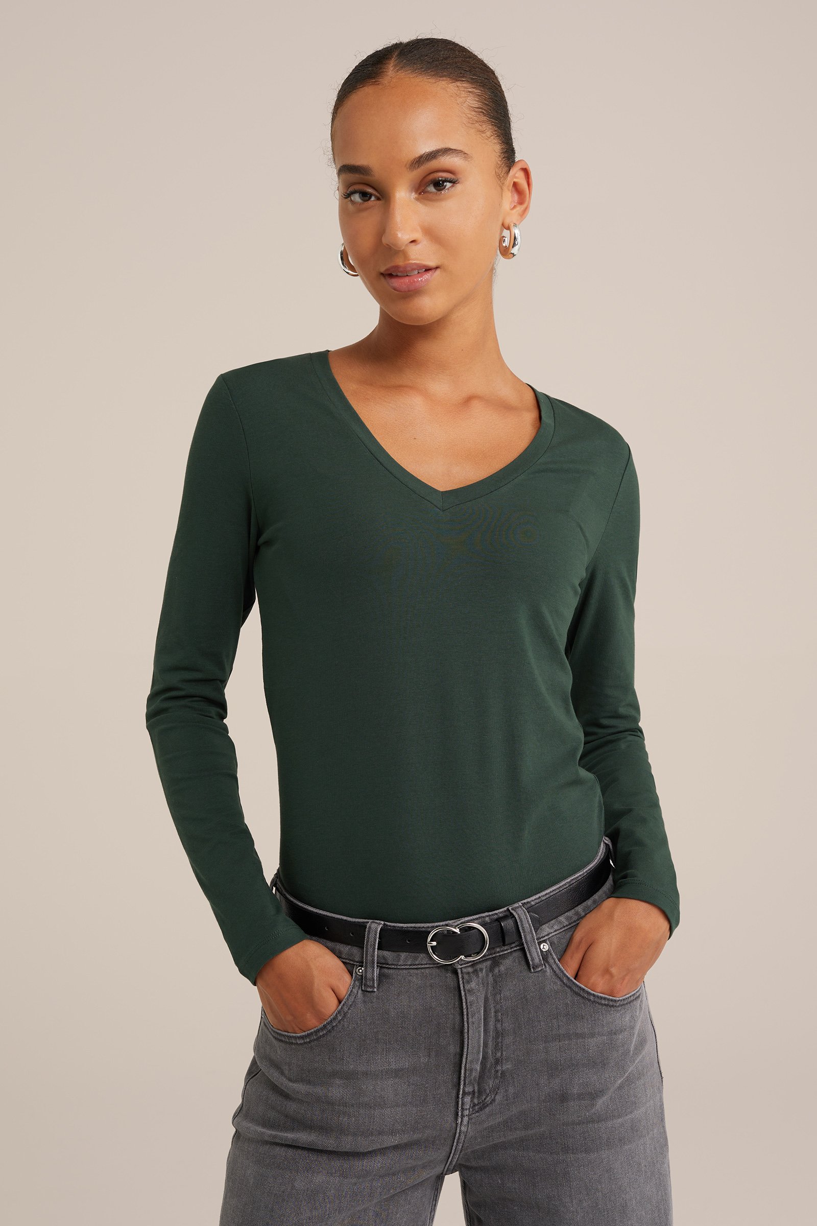 Dames T-shirt met V-hals