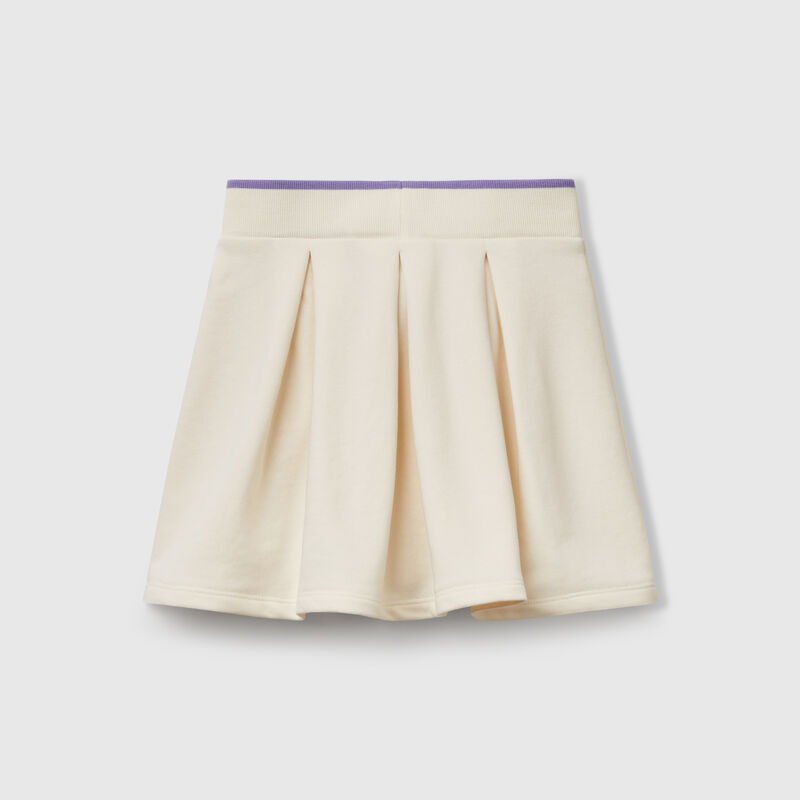 Pleated sweat skirt