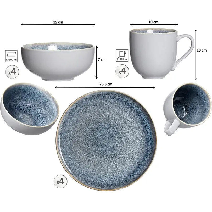 Geschirrset 12-teilig Skagen