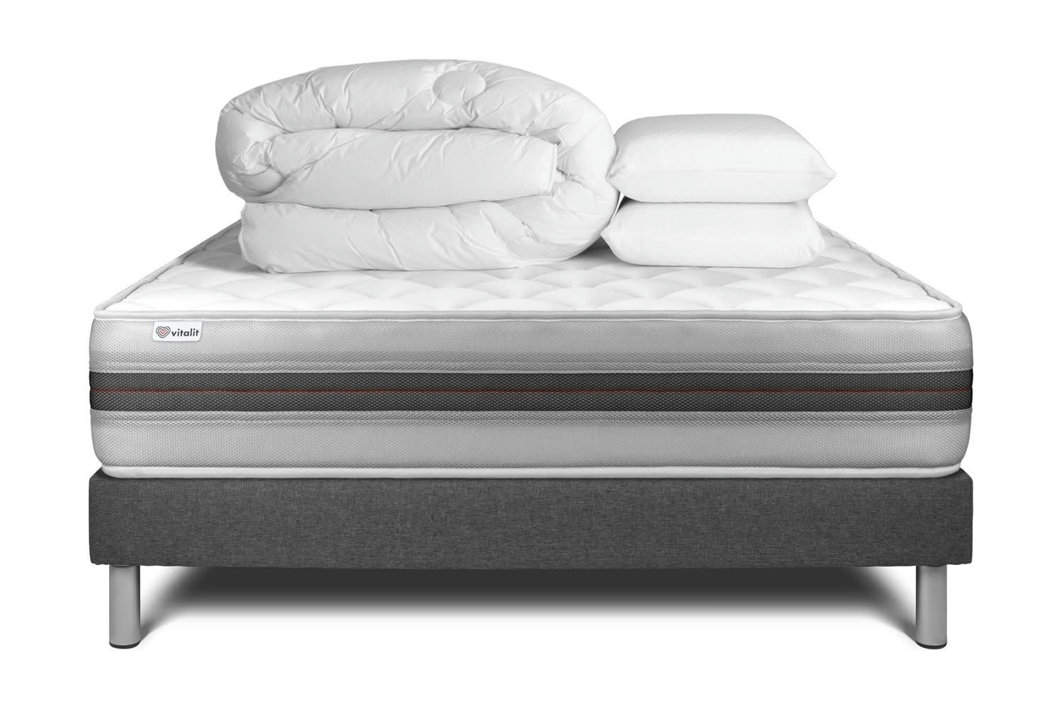 VITALMEMO BACK - Pack Mousse  à mémoire de forme[ 160x200cm kit Gris