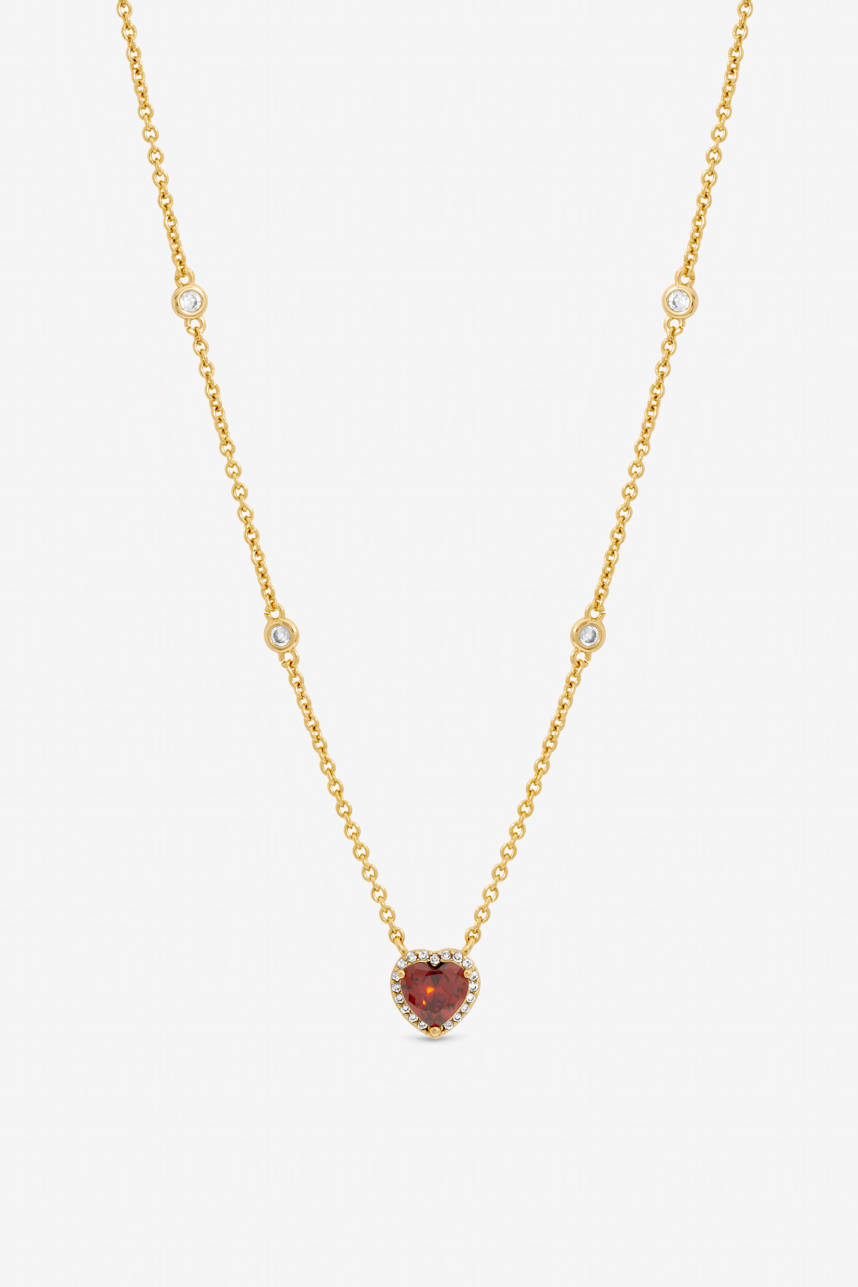 Jon Richard Gold Plated and Red Heart Pendant Necklace