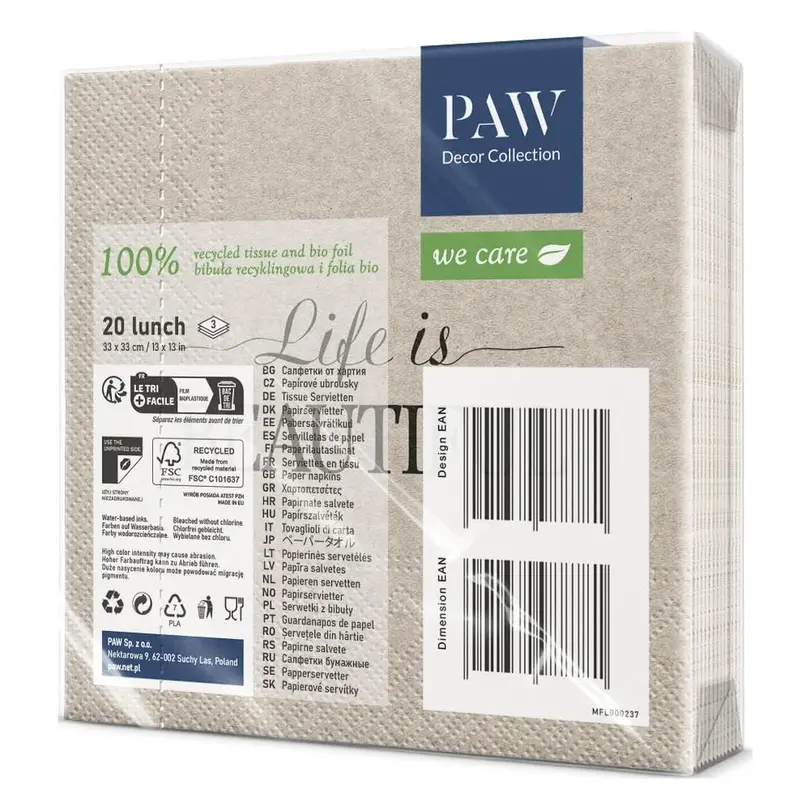 Serviette 20er-Set We care