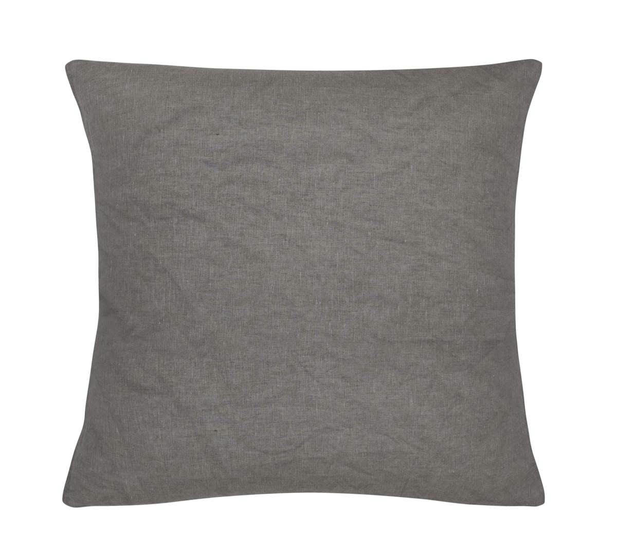 BASALTE - Taie d'oreiller unie en lin gris 64x64