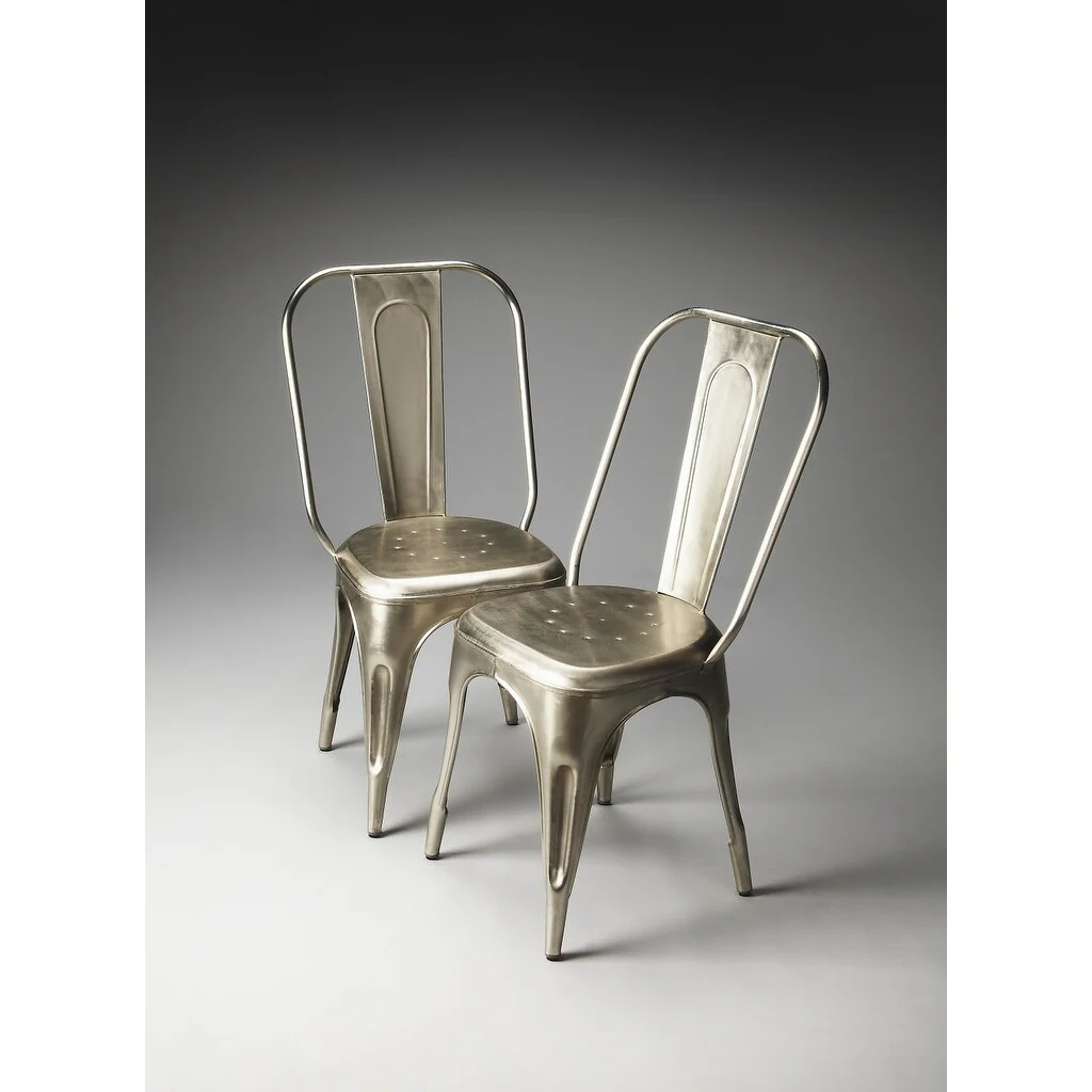 Silver Metal Dining Chair