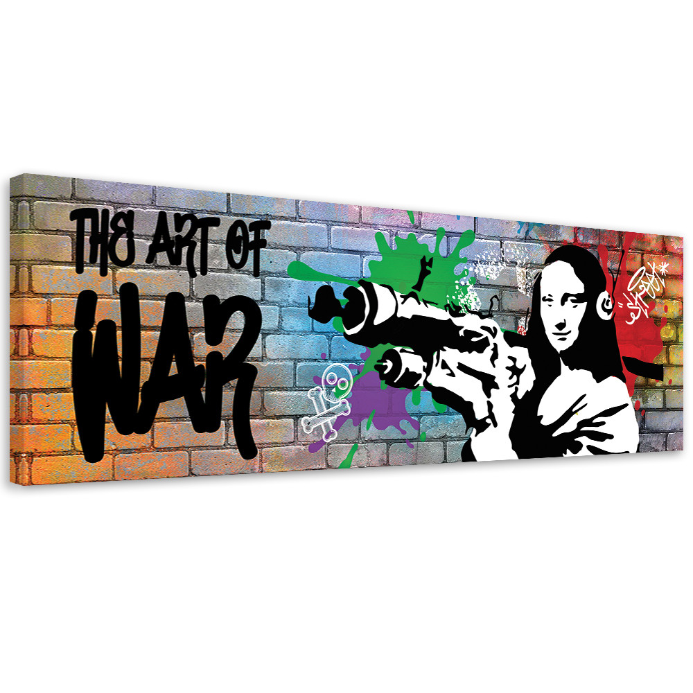 Feeby Obraz na płótnie, Banksy Mona Lisa i Bazooka 90x30
