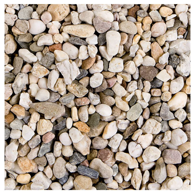 Palette 40 sacs Gravier décoratif beige, blanc et gris 8-16 mm 25 kg COBO GARDEN
