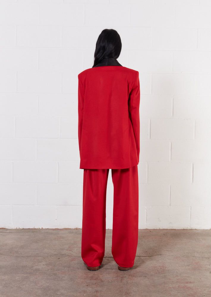 House of Holland Wool Red Double Breasted Suit Jacket