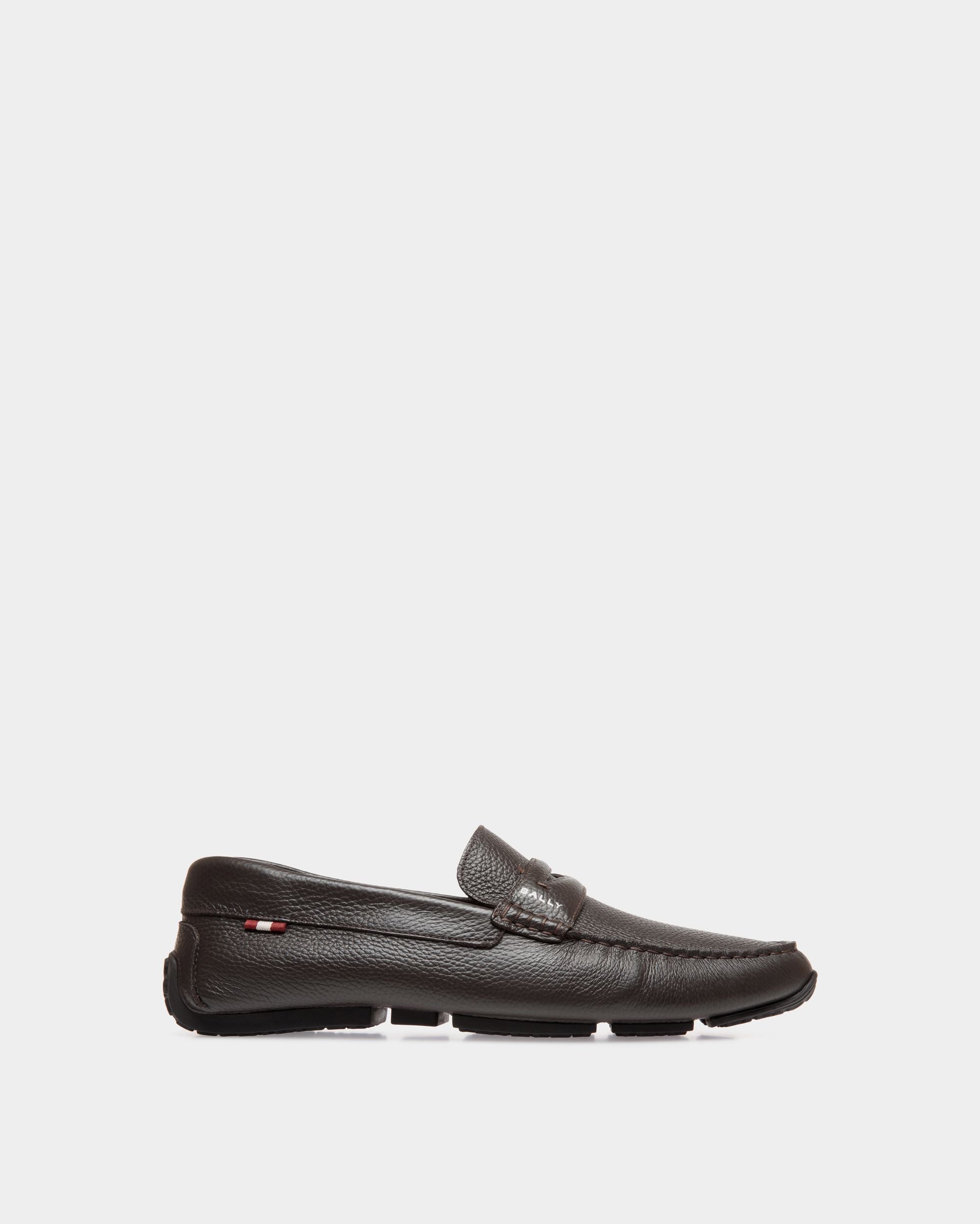 Pilot Driver-Schuh Aus Genarbtem Leder In Braun