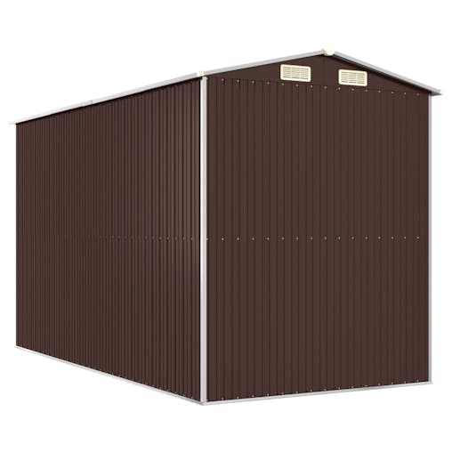 NNEVL Garden Shed Dark Brown 192x357x223 cm Galvanised Steel