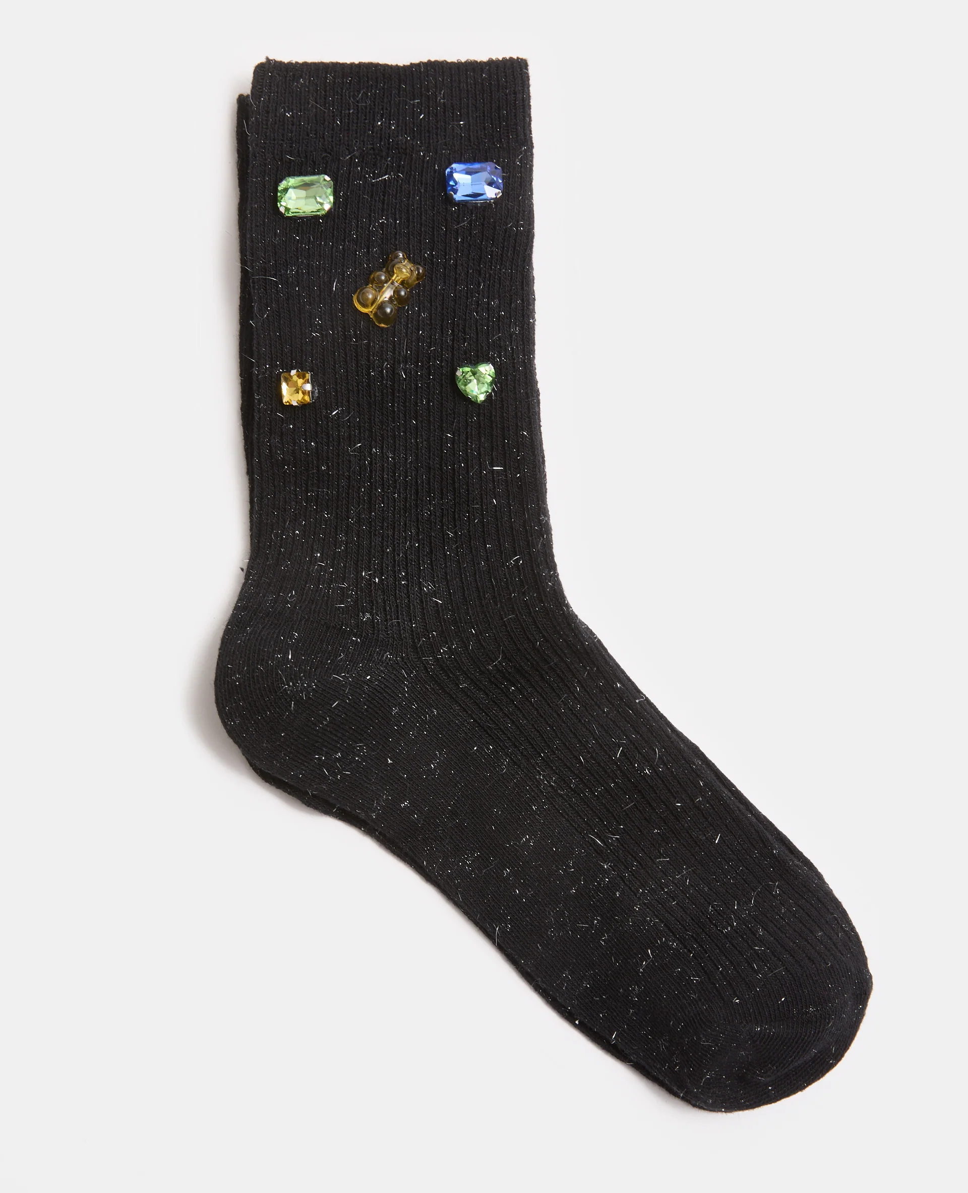 Paire de chaussettes avec strass et nounours colorés