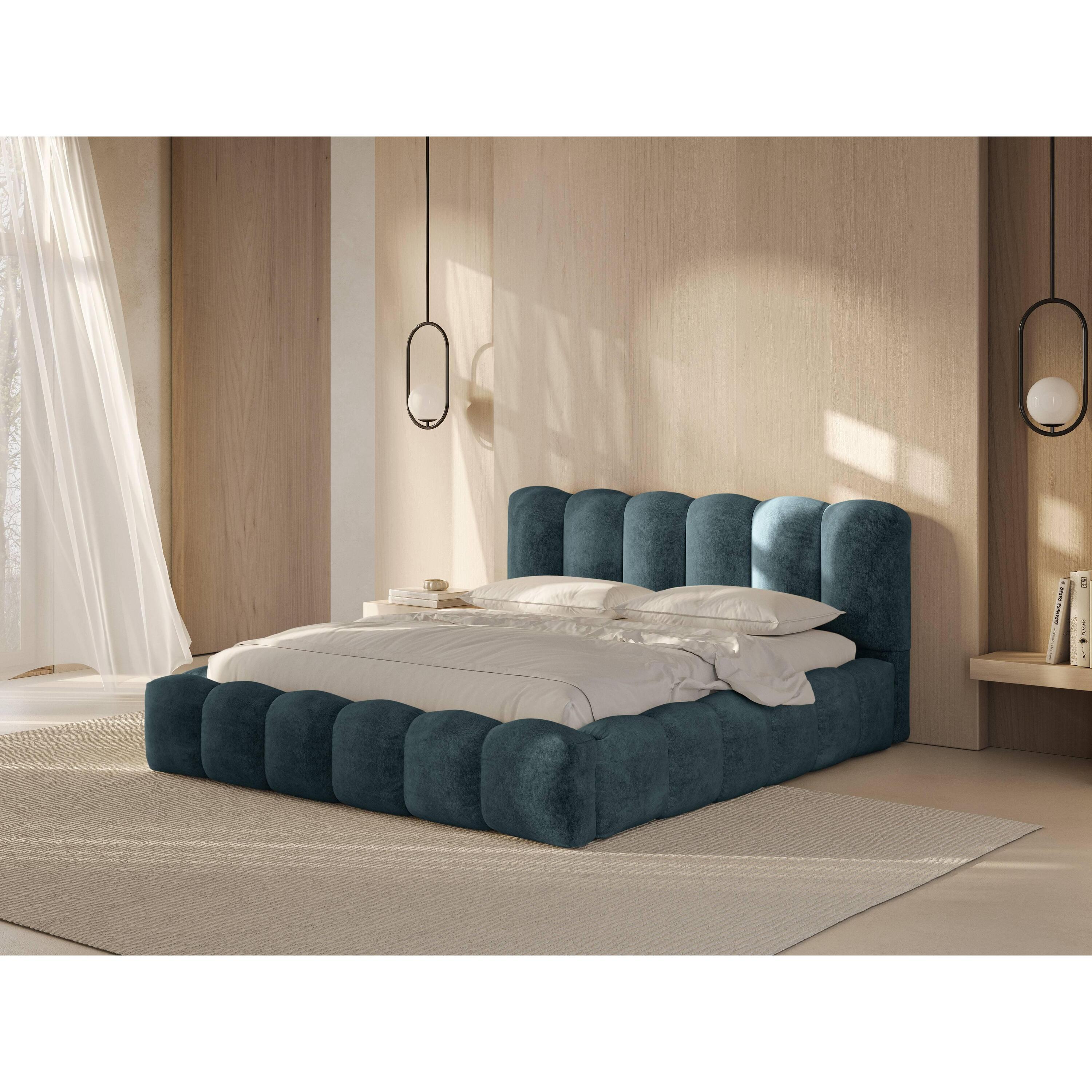 Micadoni Lupine Bedframe met Opbergruimte 140 x 200 cm - Chenille - De