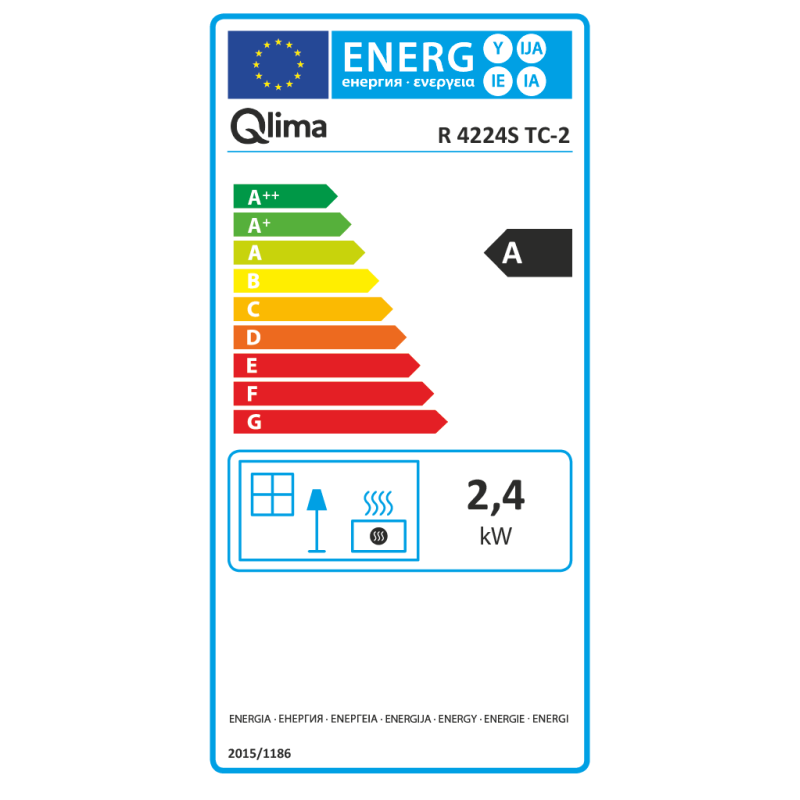 Poêle à pétrole à mèche R4224STC-2 2400 W QLIMA