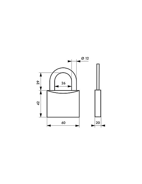 Cadenas à clé Cinox, inox, extérieur, anse inox, 60mm, 3 clés - THIRARD