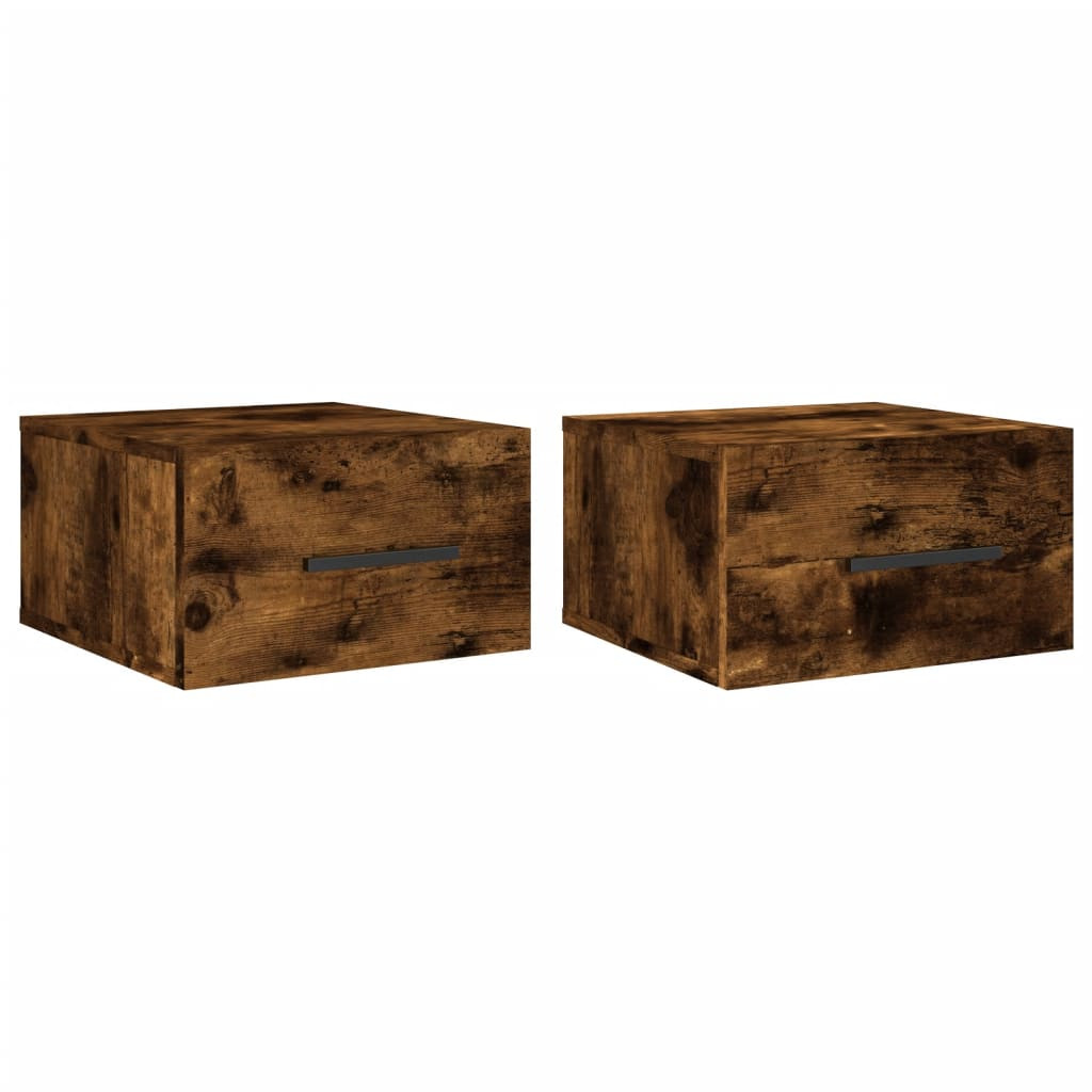 2x Szafka Nocna Wisząca Brąz Komoda Stolik Nocny Do Sypialni 35x35x20 cm