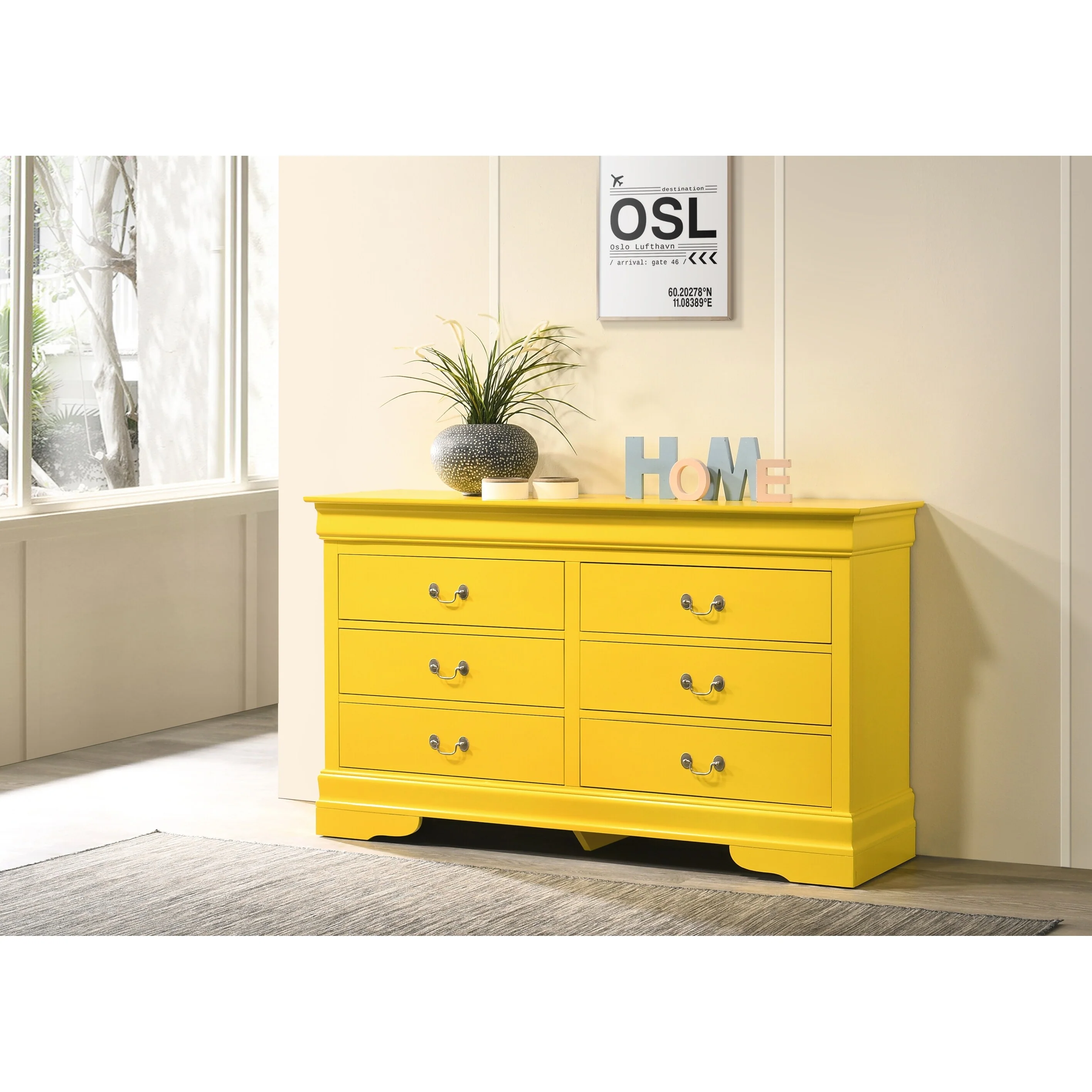 Louis Phillipe 6-drawer Bedroom Dresser