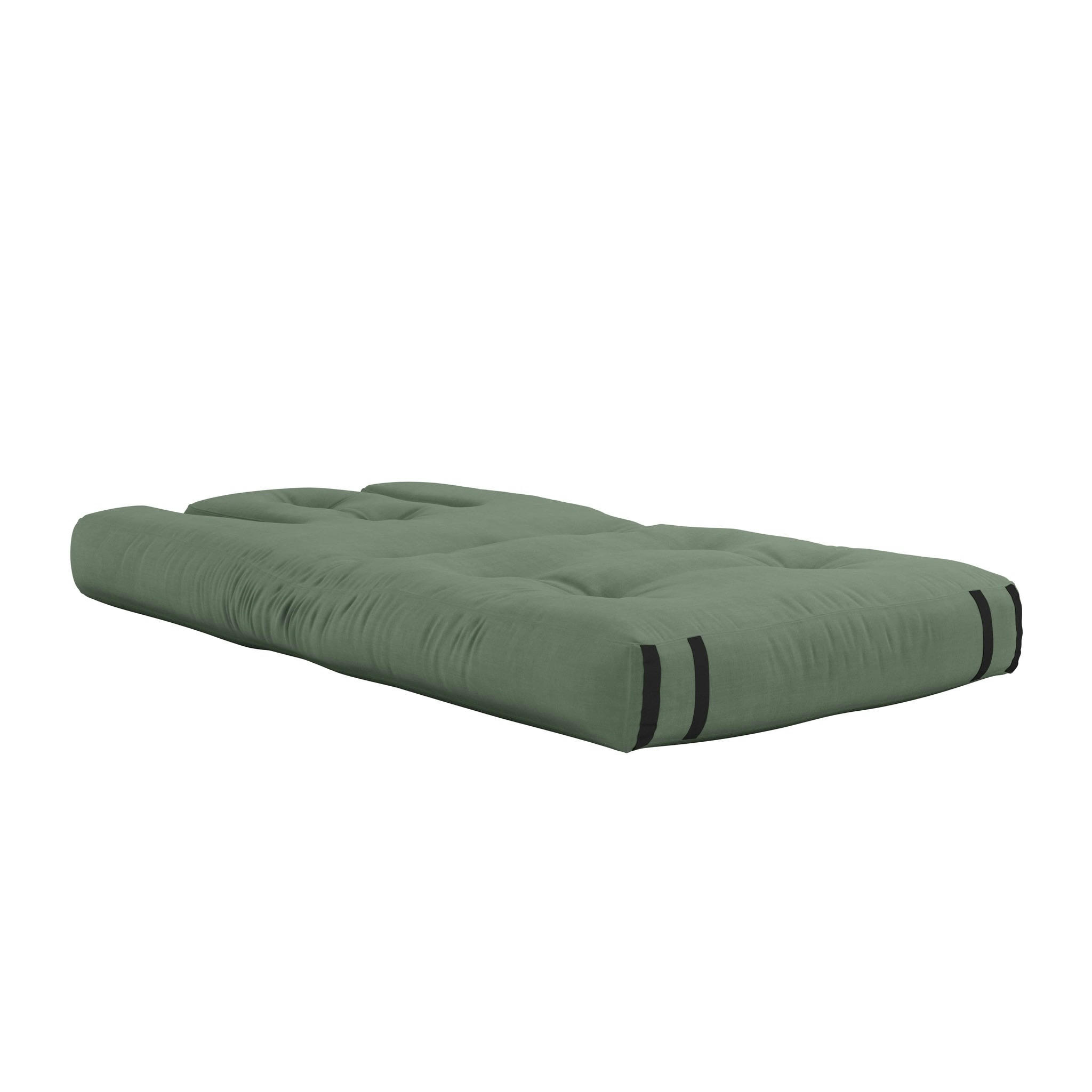 - Matelas 90x200 et fauteuil en futon kaki 2 en 1