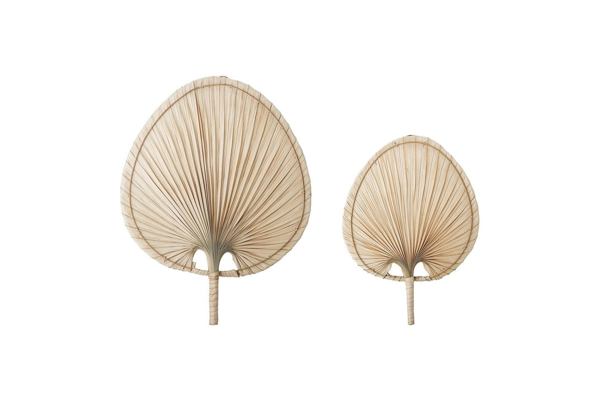 THIL - Paire de décorations murales en fibres naturelles beige