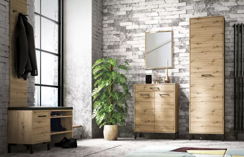 Lustro wiszące NIKOLA 65x50 dąb artisan
