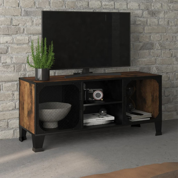 Szafka pod telewizor Brąz Metal vidaXL