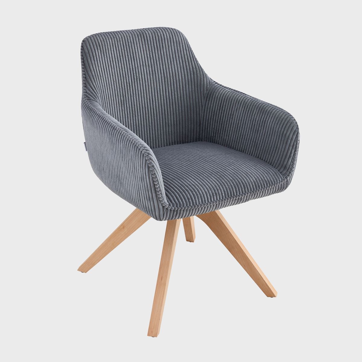 Krzesło PEMA sztruksowe ciemnoszare obrotowe 56x60x82 cm