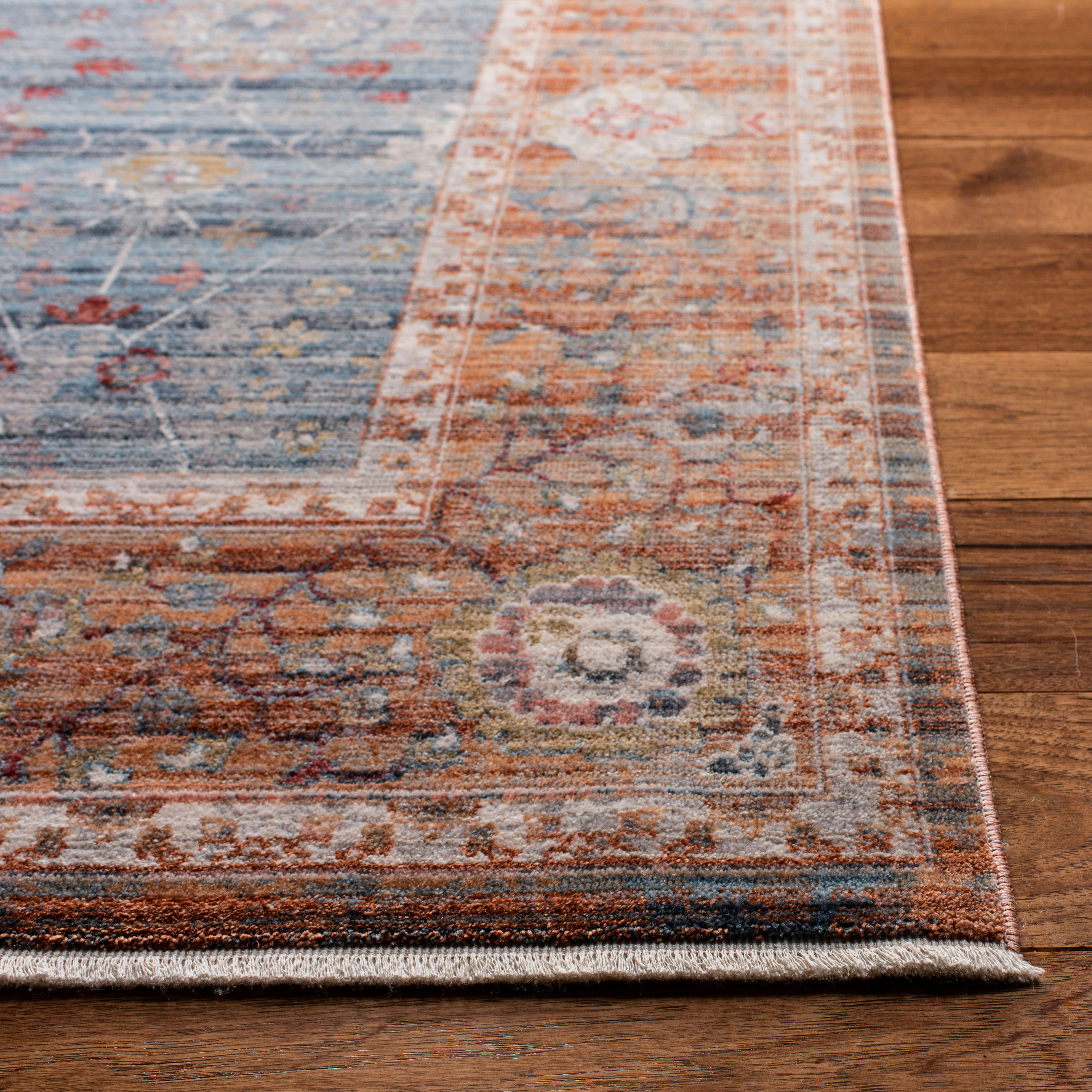 KENITRA - Tapis de salon interieur en bleu & rouge, 152 x 244 cm