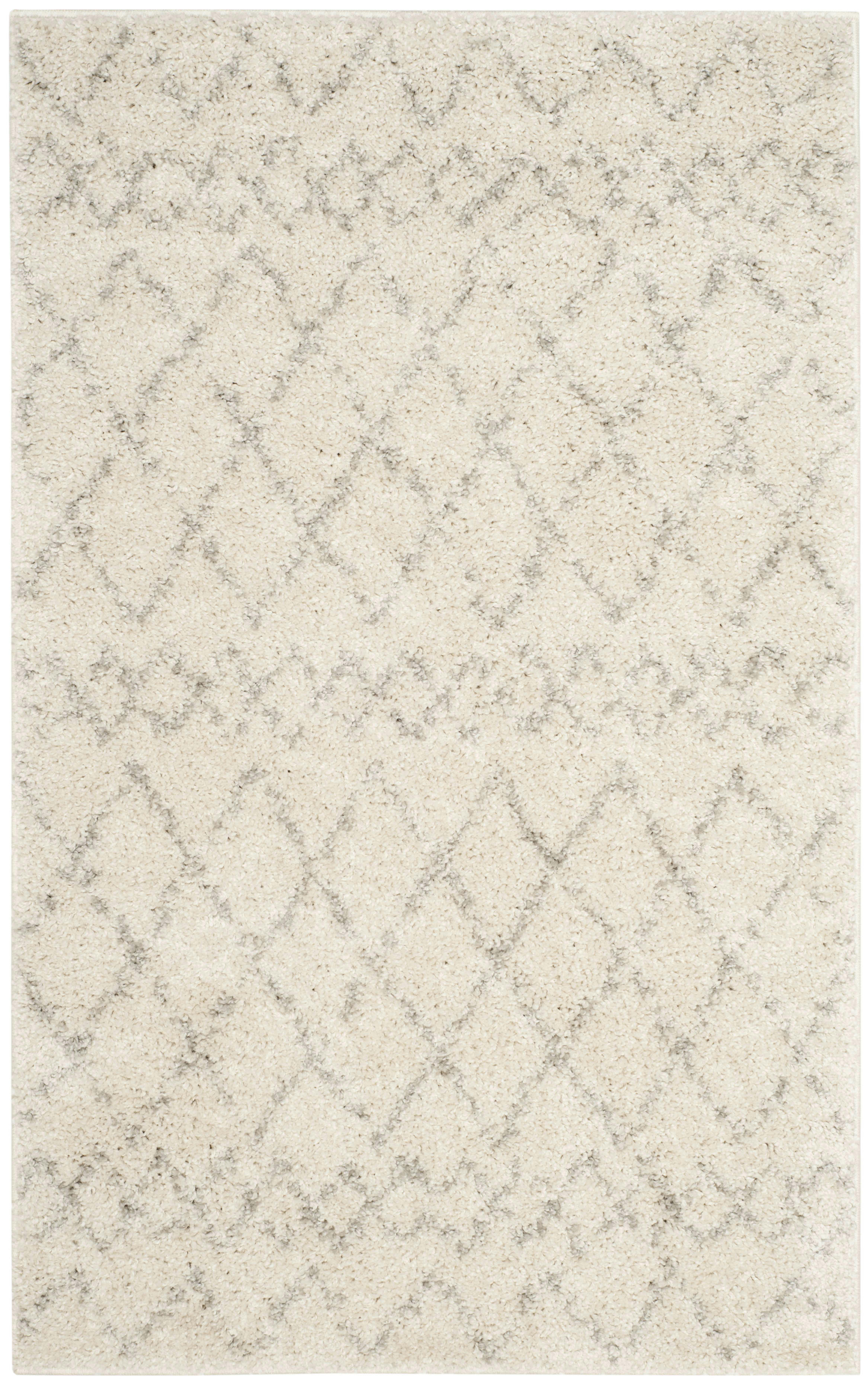 BERBER SHAG - Tapis de salon interieur en crème & gris clair, 122 x 183 cm