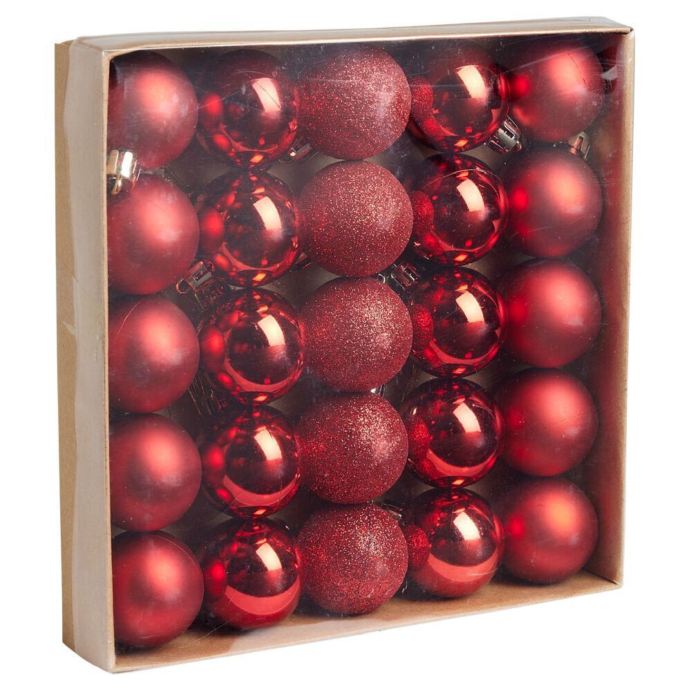Boule de No&euml;l rouge Ø4cm x25