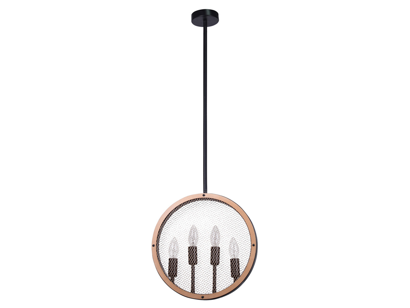 Lampa wisząca Arete 4-punktowa metalowa brązowo-czarna