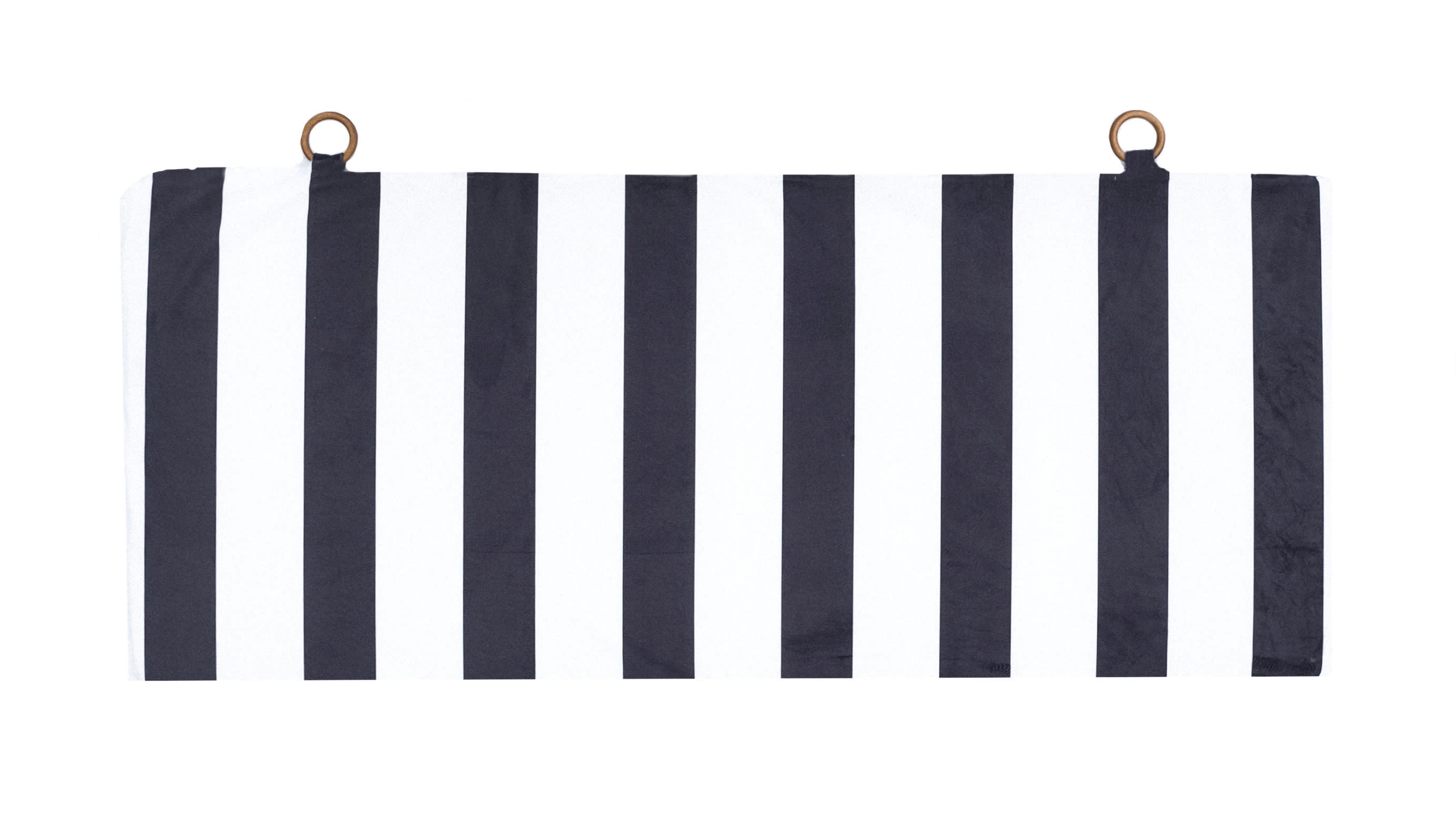 VELVET FABRIC HEADBOARD - Tête de lit en velours et mousse imprimé à franges blanches et noires.