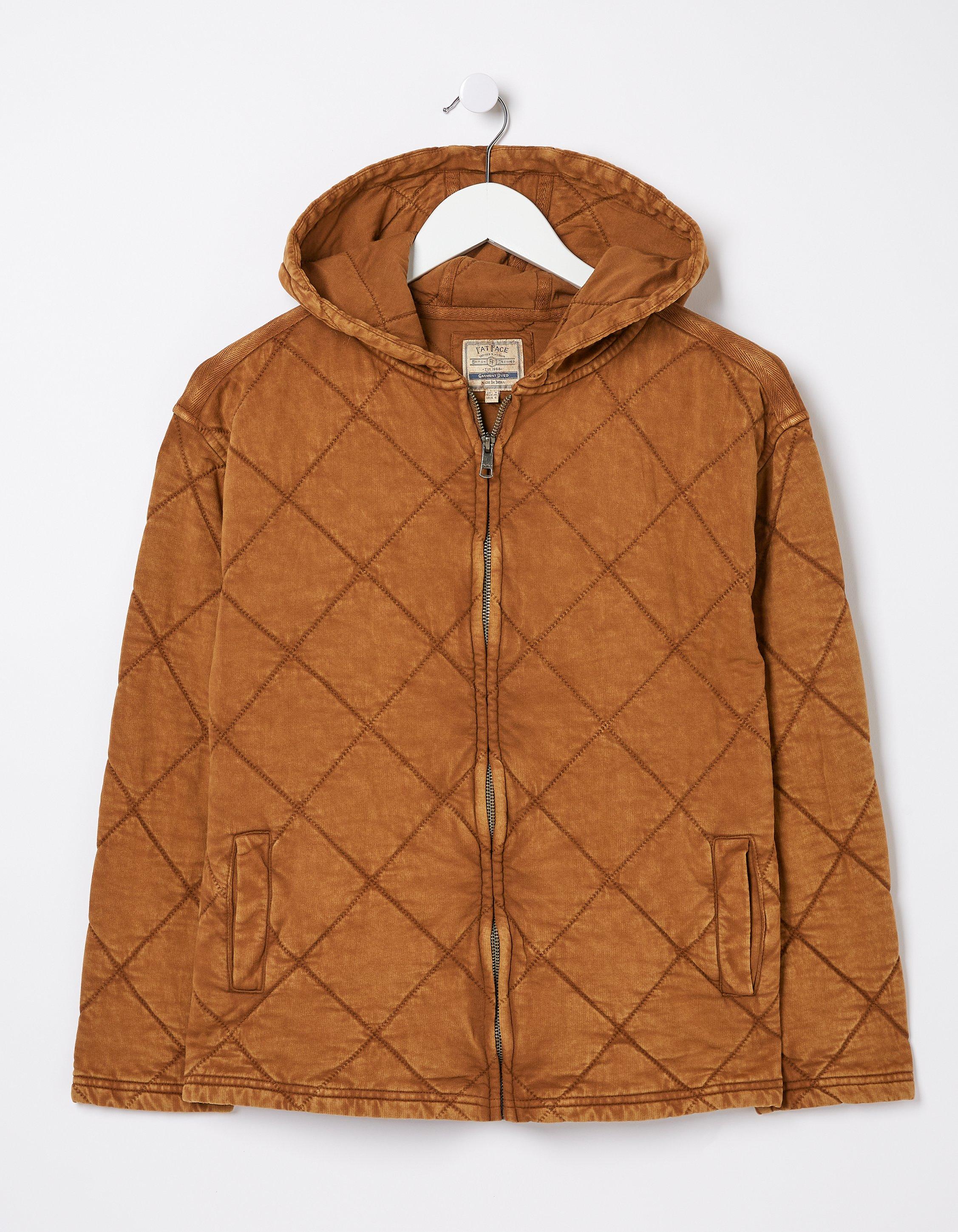 Asher Quilted Zip Through Hoodie