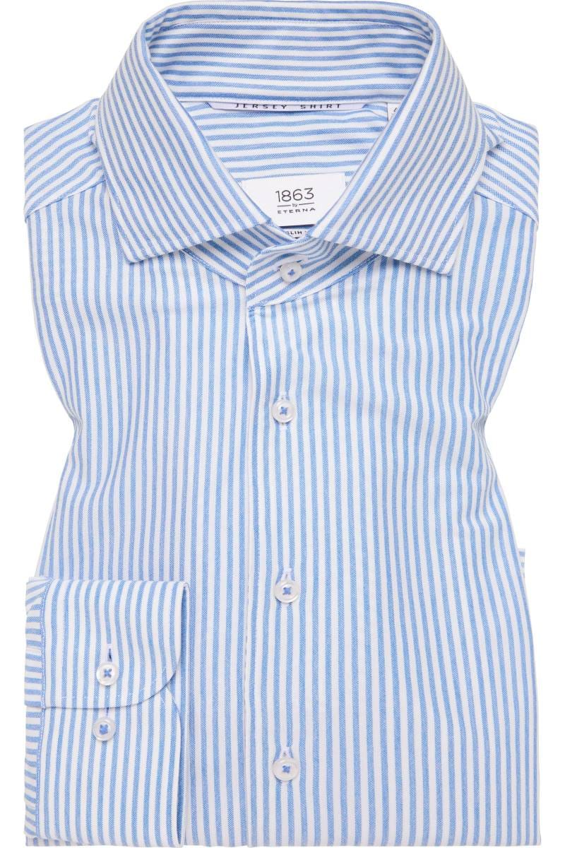ETERNA 1863 Slim Fit Jerseyhemd blau, Gestreift