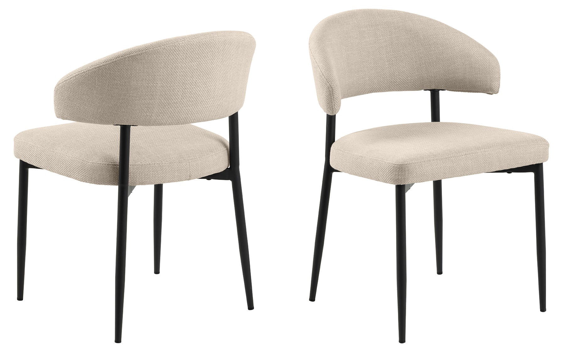 Rebellenclub Eetkamerstoel Eldor - Set van 2 - Beige