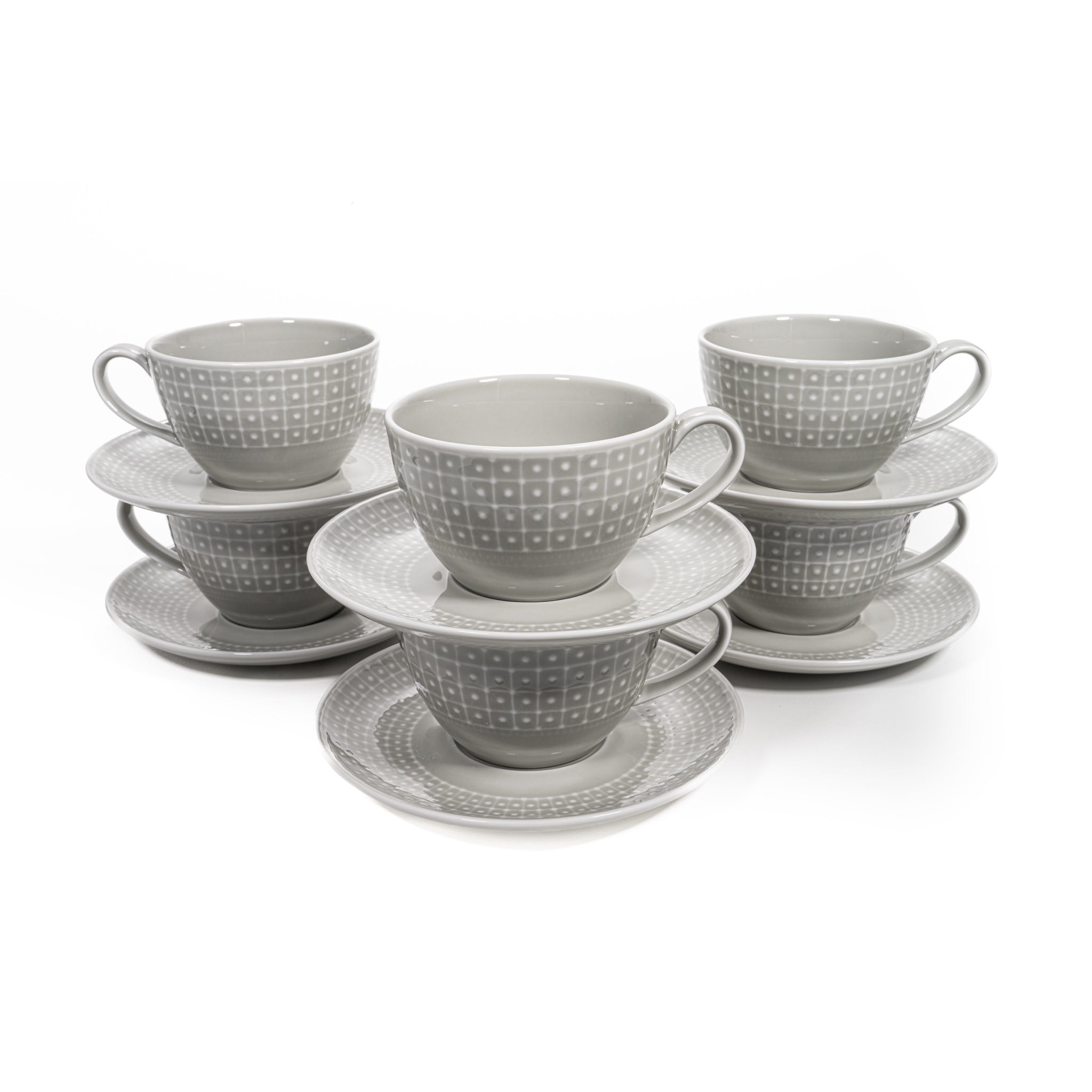 Cloud Porcelain Teacups, Set of 6