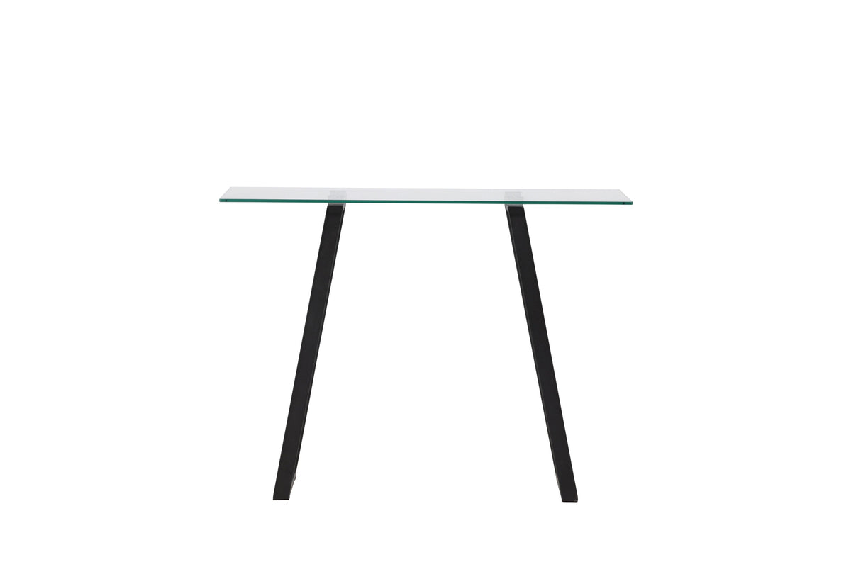 Rebellenclub Sidetable Tamati - 100 x 40 cm - Zwart met Glas
