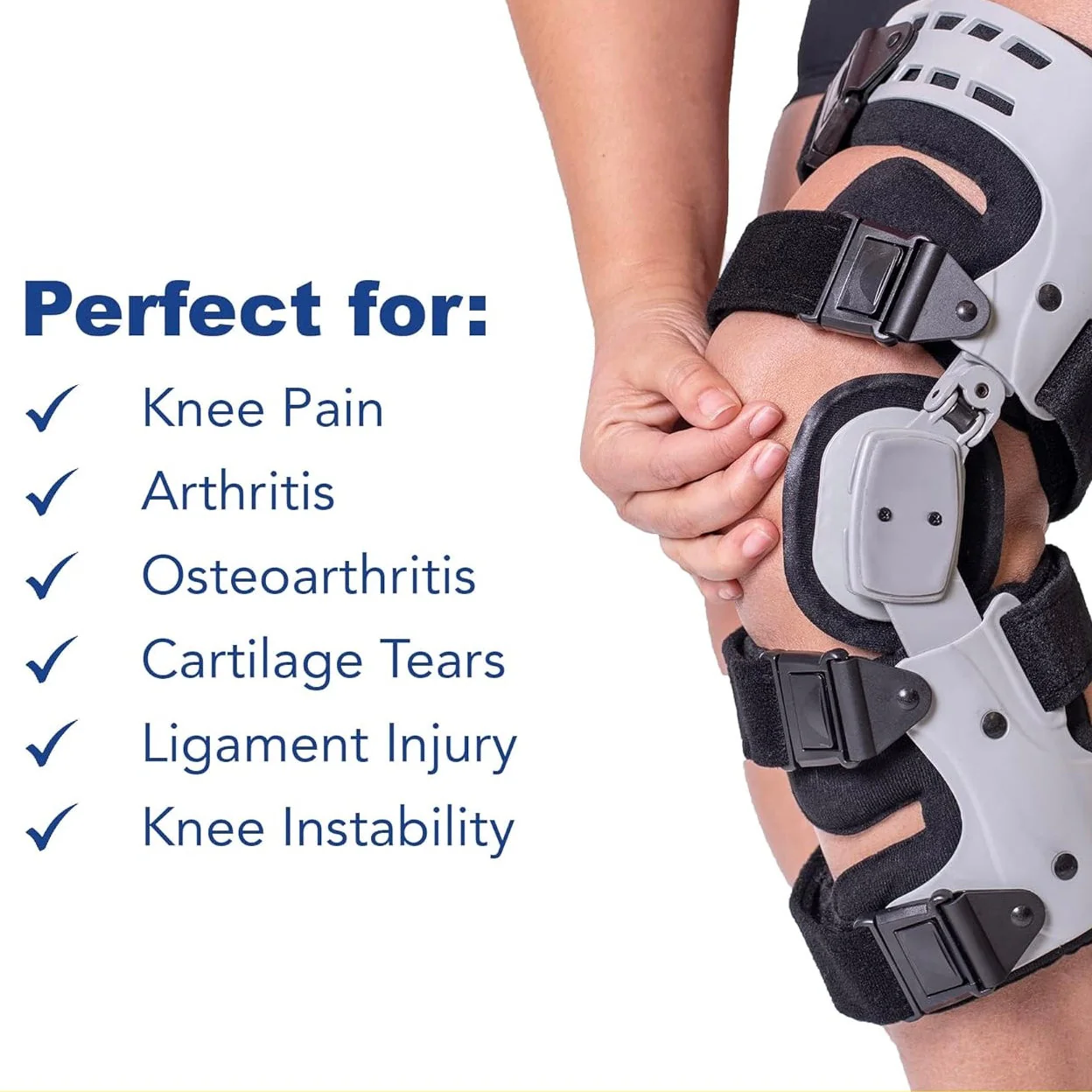 Unloader Knee Brace | Ultimate Support(white/Left Knee)