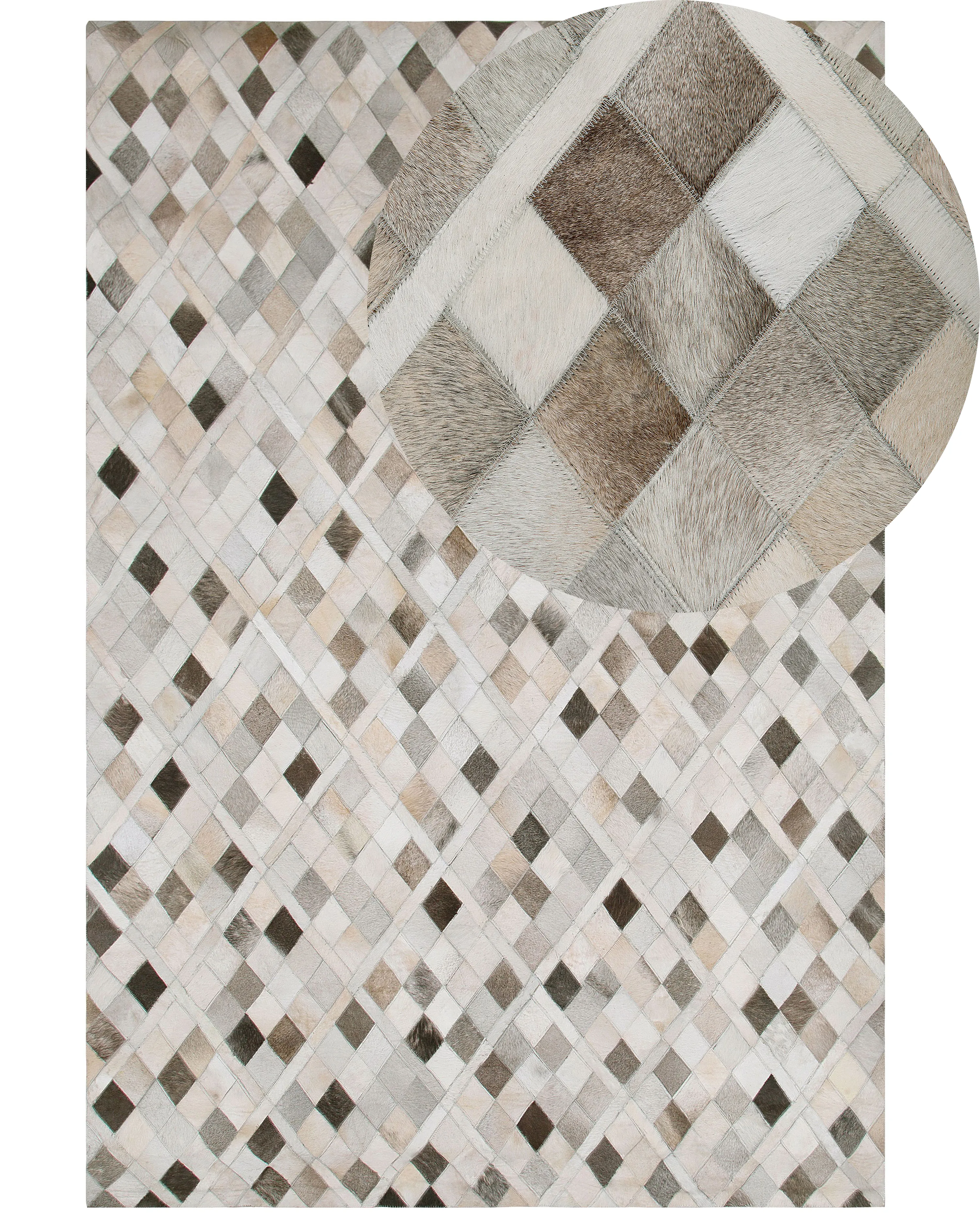 Rug HIRKA Grey 140 x 200 cm Leather