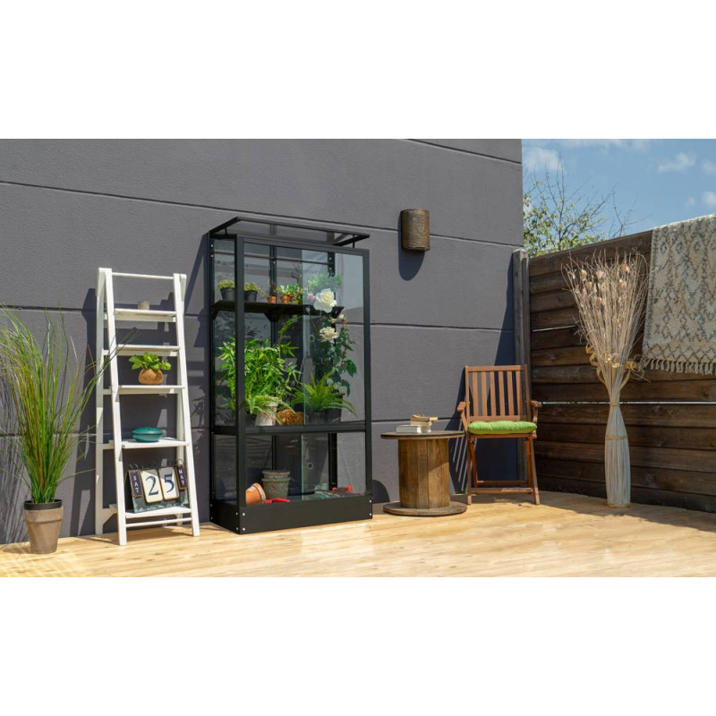 Serre de balcon en verre Stad noire 0,35 m² VITAVIA